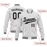 Custom White Black Stripe Fashion Jacket Bomber Full-Snap Varsity Letterman Personalized Jacket FZ005-D020219-20